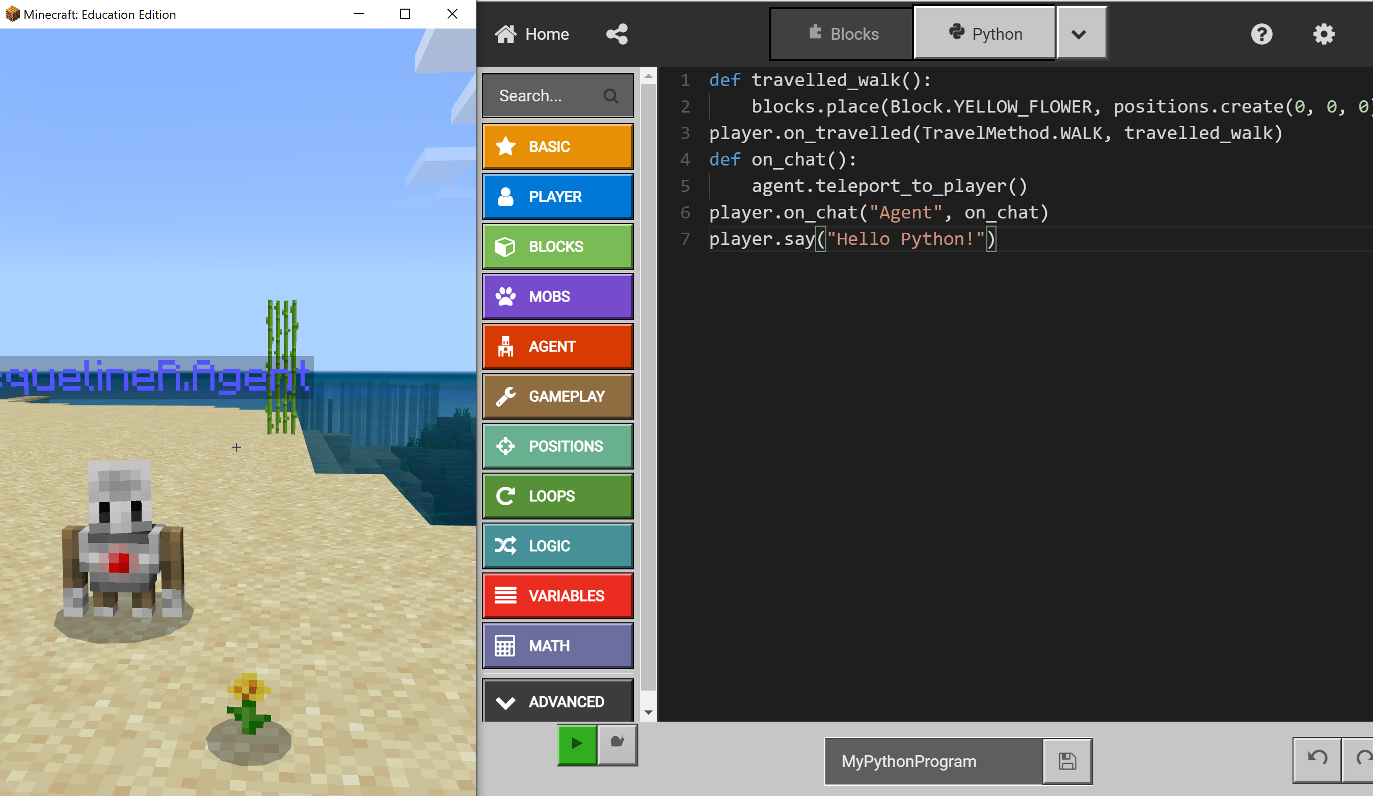 Nieuwe Python lespakketten in Minecraft Education Edition Schoolit