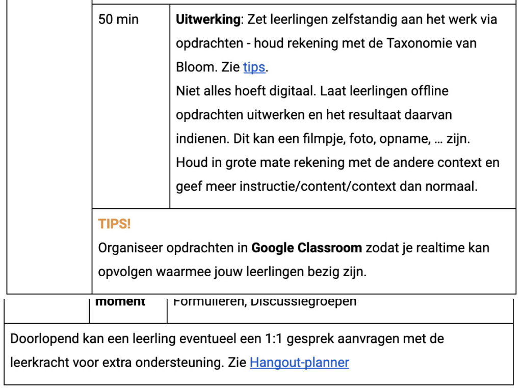 Planning 2 Google Classroom