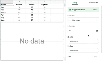 Bij het maken van grafieken kun je nu selecteren welke data je wel en niet wilt tonen.