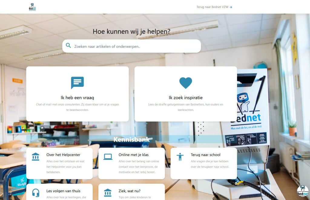 Bednet helpcentervoor Corona: leren op afstand