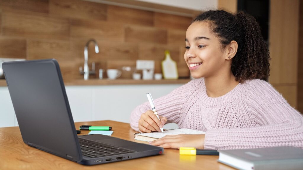 Lenovo, laptop, meisje, student, school